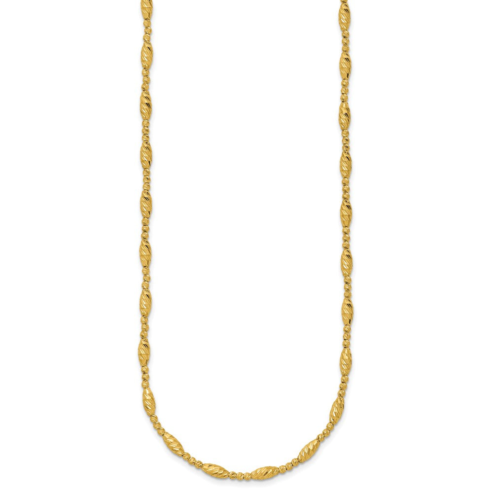 Polished and Diamond-cut Beaded Fancy Necklace 17.75" - 8.23g