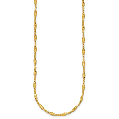 Polished and Diamond-cut Beaded Fancy Necklace 17.75" - 8.23g