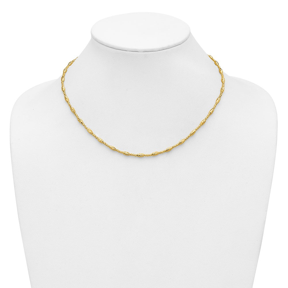 Polished and Diamond-cut Beaded Fancy Necklace 17.75" - 8.23g