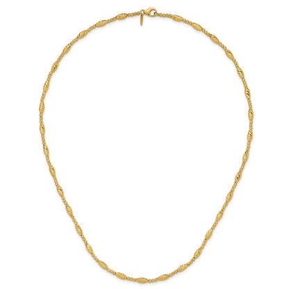 Polished and Diamond-cut Beaded Fancy Necklace 17.75" - 8.23g