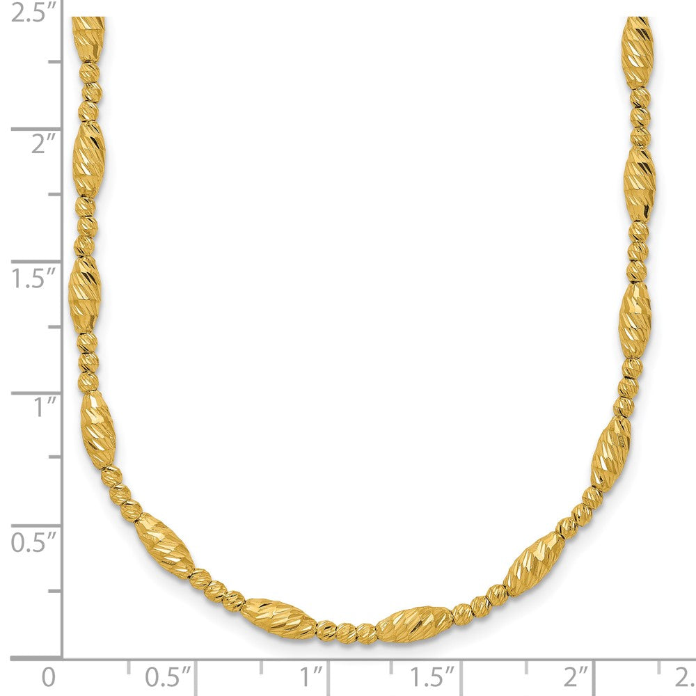 Polished and Diamond-cut Beaded Fancy Necklace 17.75" - 8.23g