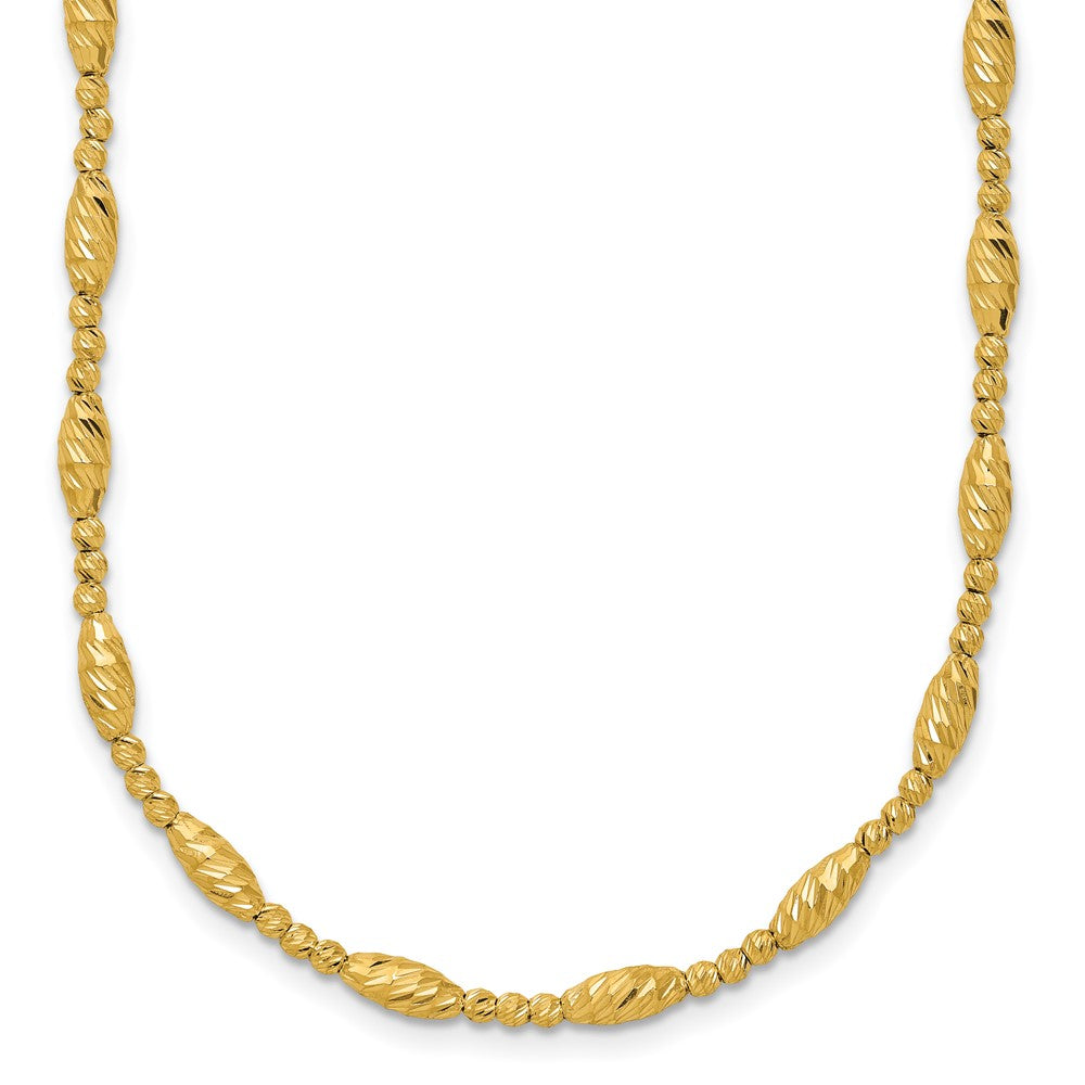 Polished and Diamond-cut Beaded Fancy Necklace 17.75" - 8.23g