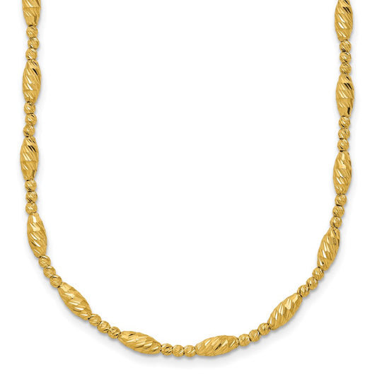 Polished and Diamond-cut Beaded Fancy Necklace 17.75" - 8.23g