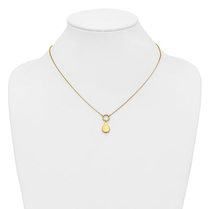 Polished Geometric Pendant Necklace 18"