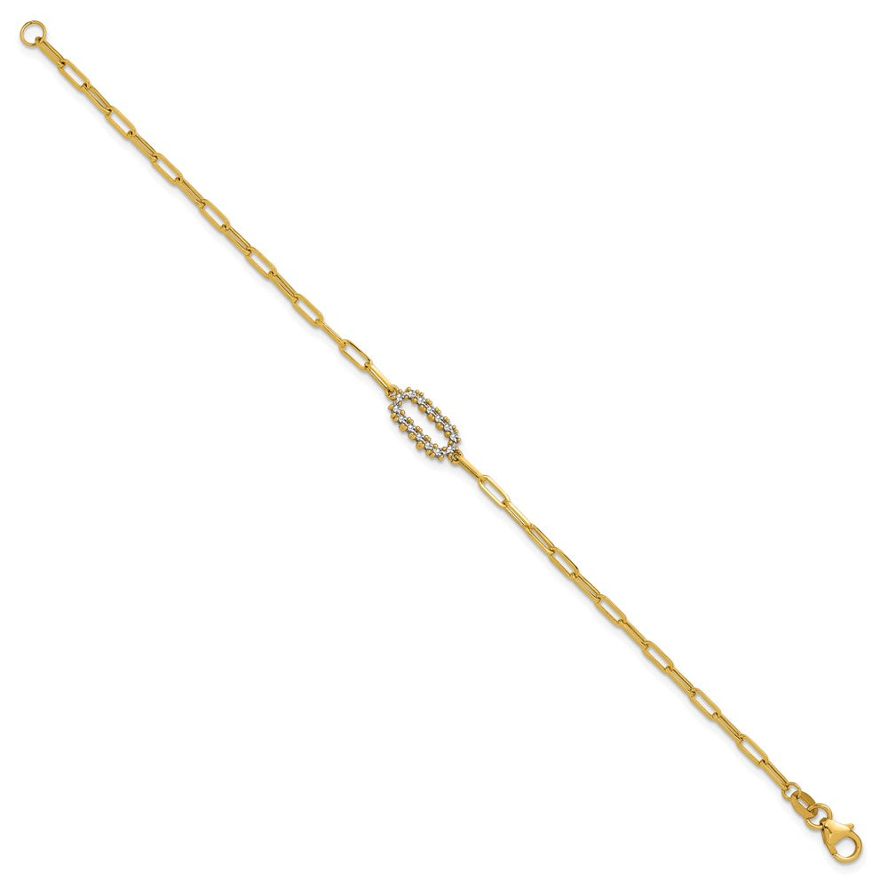 Polished Paperclip Fancy Bracelet 7"