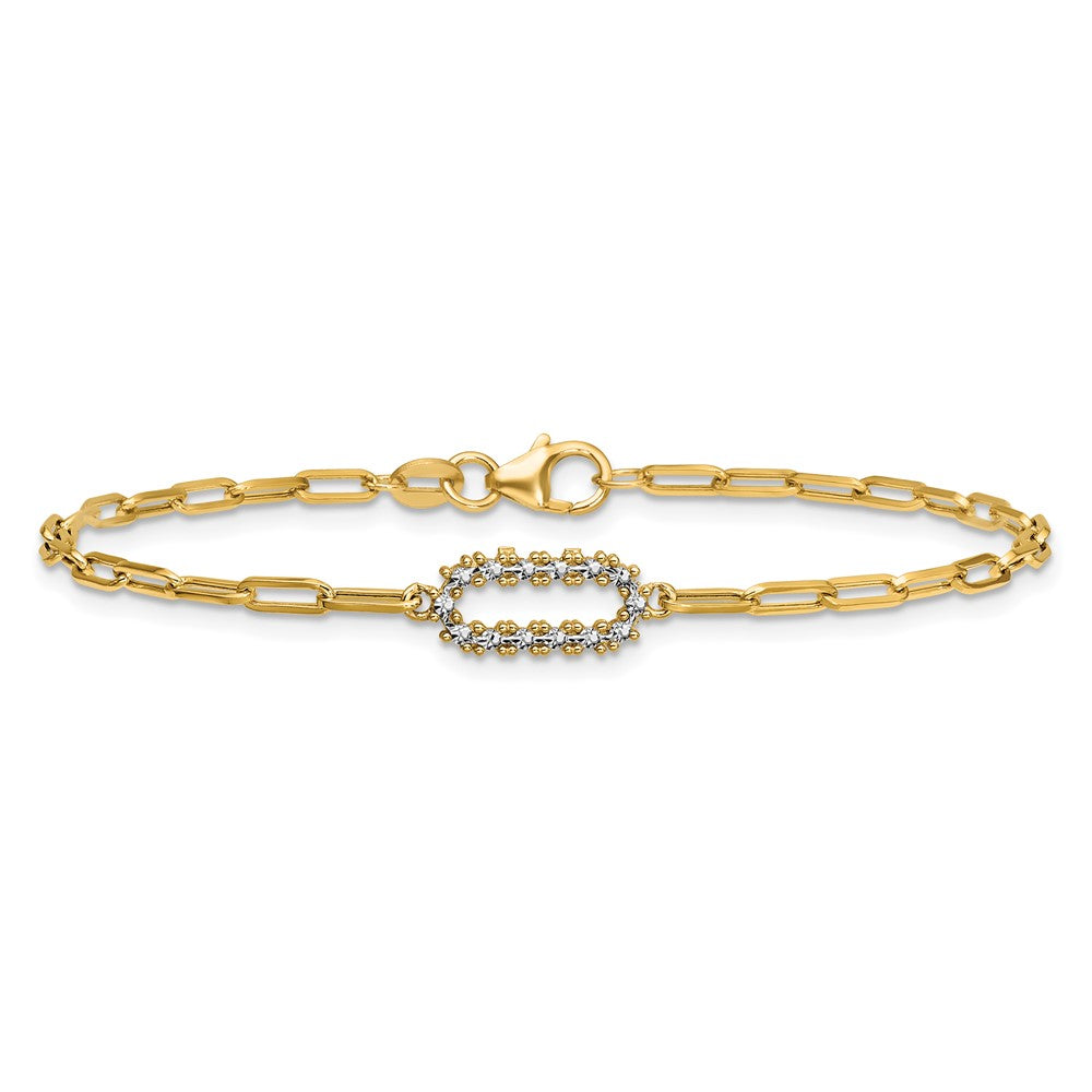 Polished Paperclip Fancy Bracelet 7"