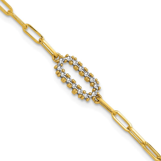 Polished Paperclip Fancy Bracelet 7"