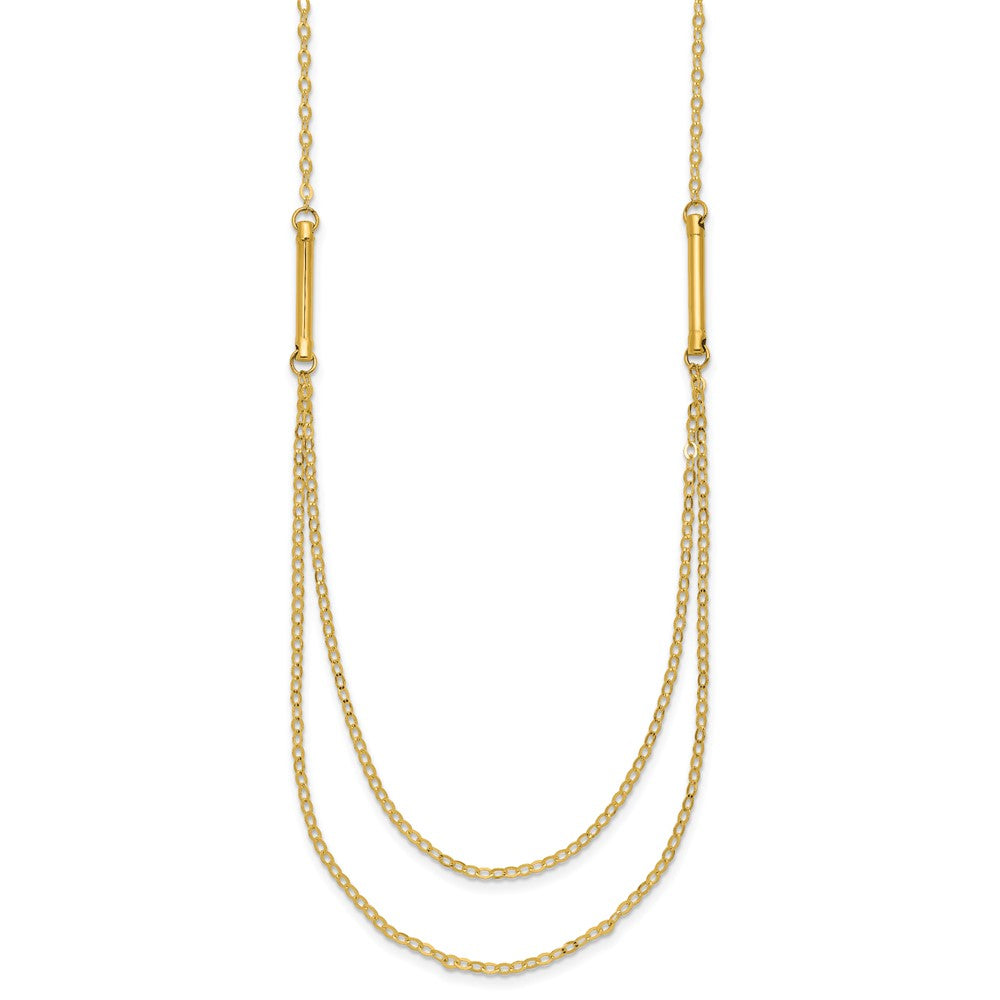 Polished Double Layer Fancy Necklace 16"