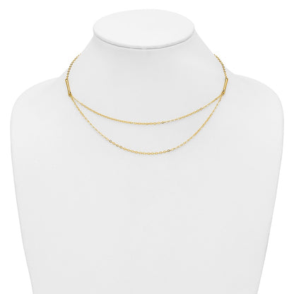 Polished Double Layer Fancy Necklace 16"