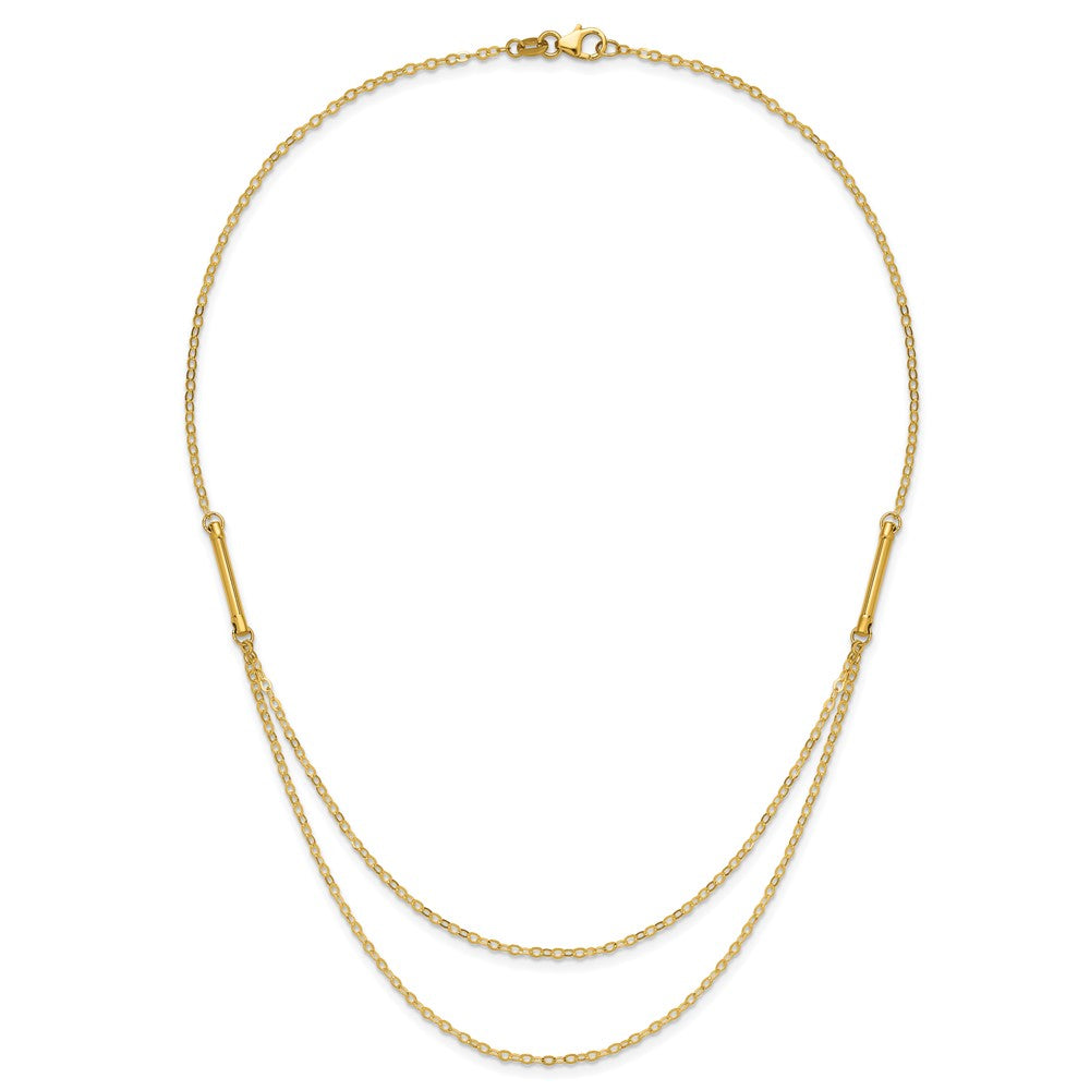Polished Double Layer Fancy Necklace 16"