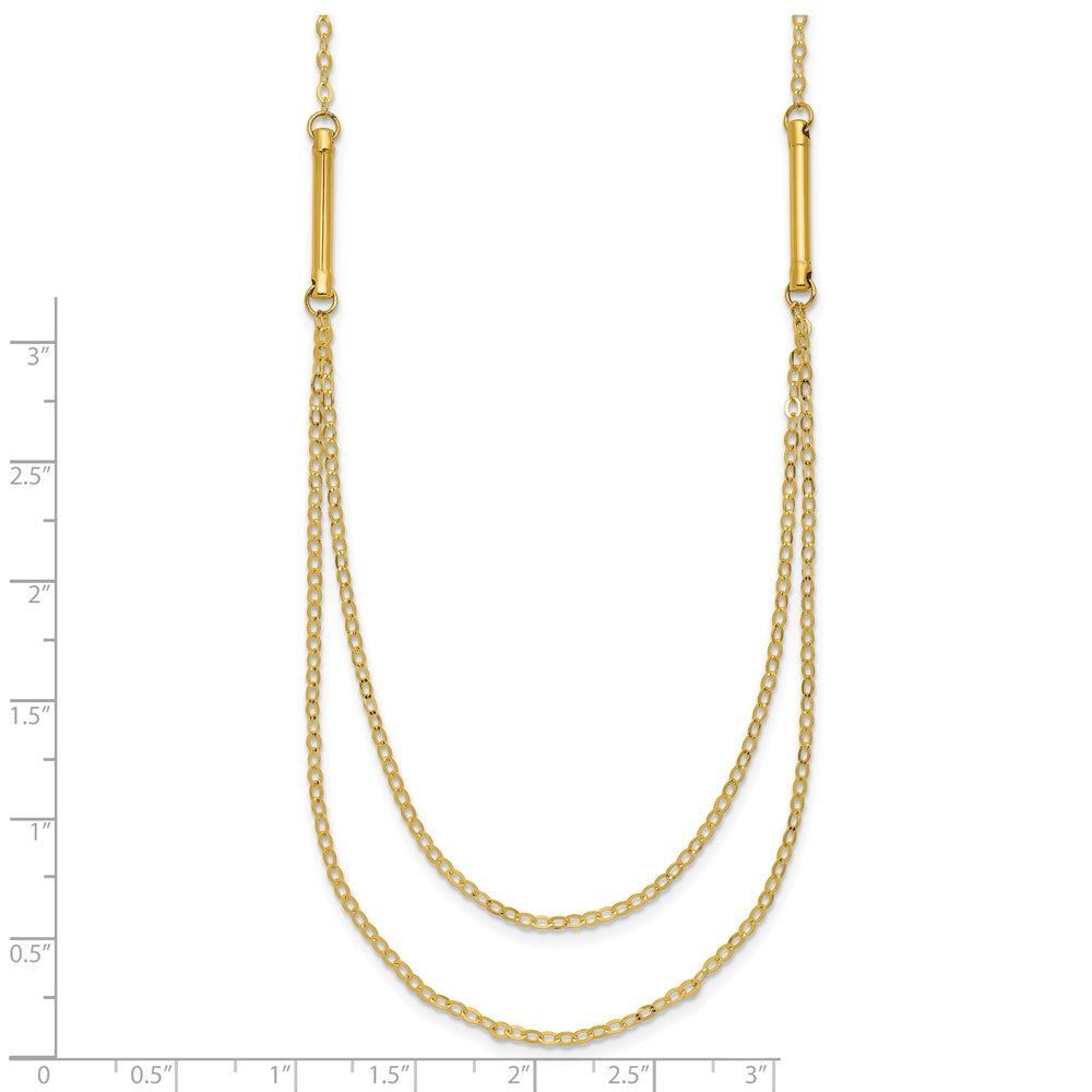 Polished Double Layer Fancy Necklace 16"