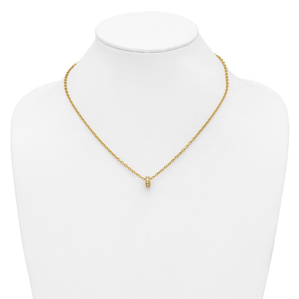 Polished Circle Pendant Necklace 18"