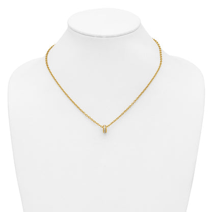 Polished Circle Pendant Necklace 18"