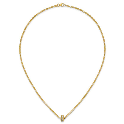 Polished Circle Pendant Necklace 18"