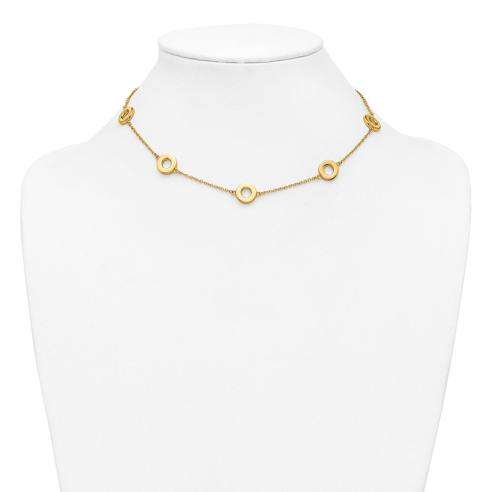 Polished Circle Station with 2in Ext. Necklace