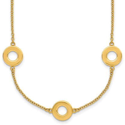 Polished Circle Station with 2in Ext. Necklace