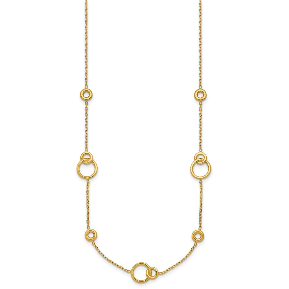 Polished Circle Station w/2in Ext. Necklace - 9mm