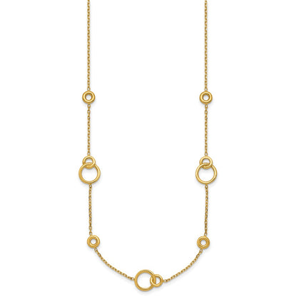 Polished Circle Station w/2in Ext. Necklace - 9mm