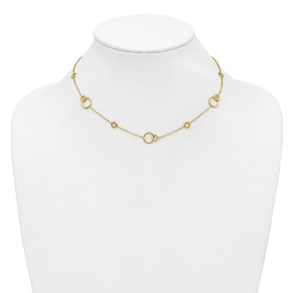 Polished Circle Station w/2in Ext. Necklace - 9mm