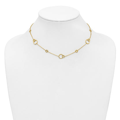 Polished Circle Station w/2in Ext. Necklace - 9mm