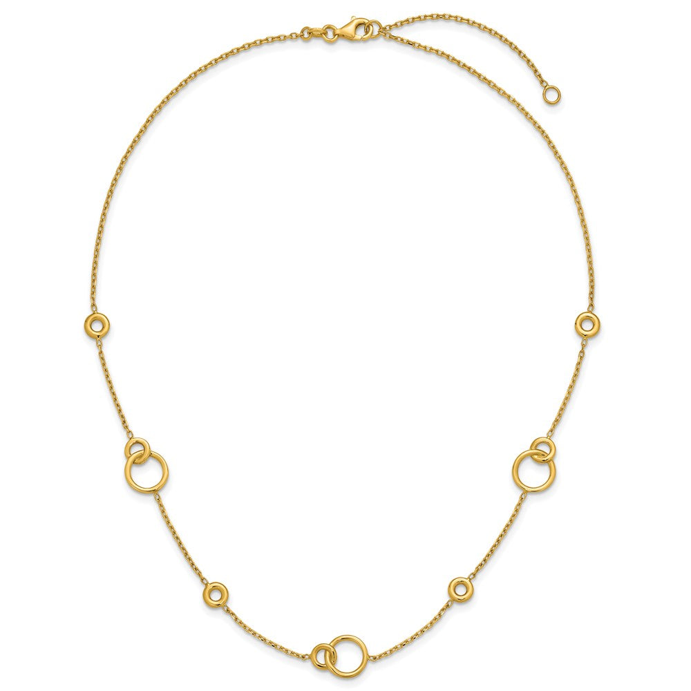 Polished Circle Station w/2in Ext. Necklace - 9mm