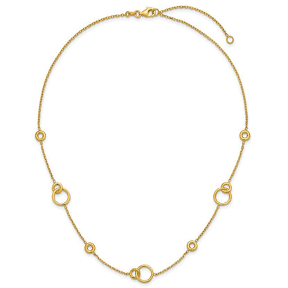 Polished Circle Station w/2in Ext. Necklace - 9mm