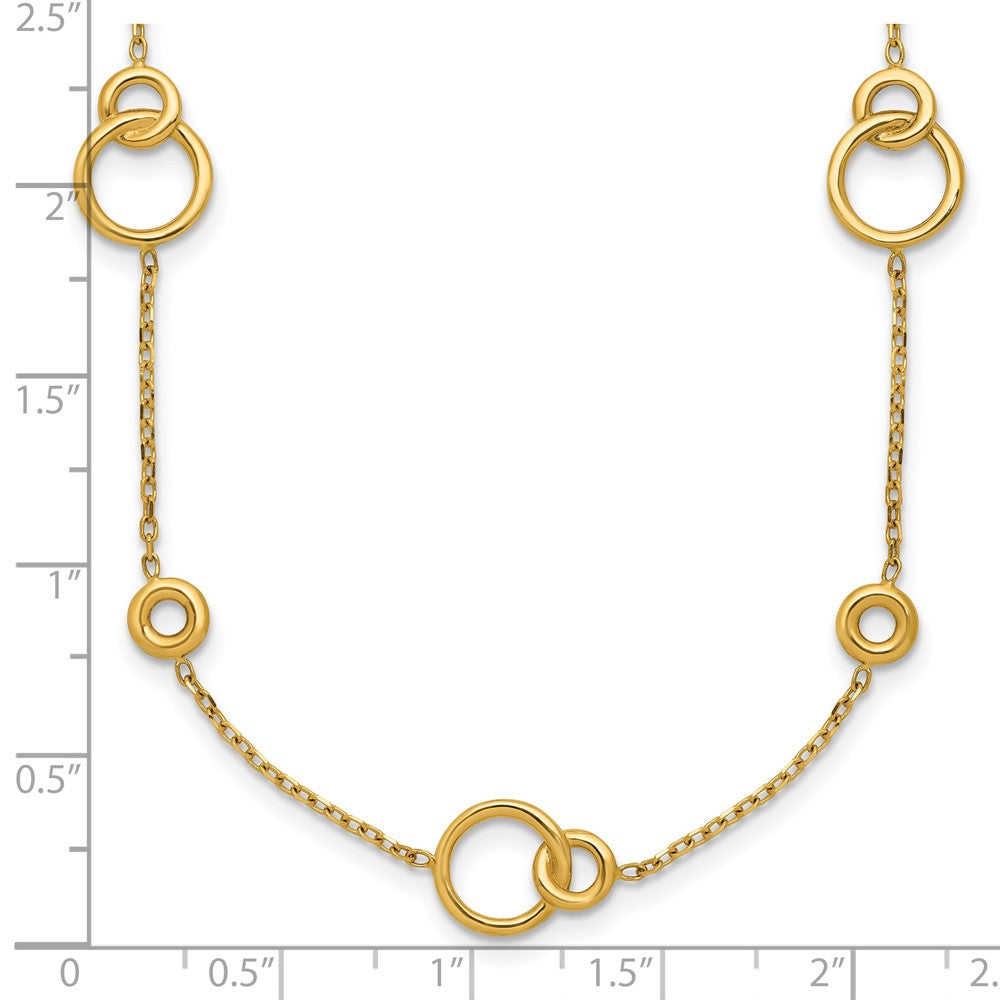 Polished Circle Station w/2in Ext. Necklace - 9mm
