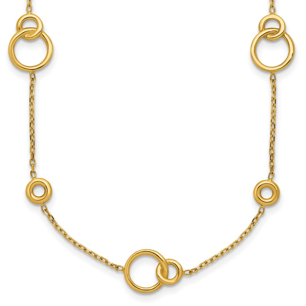 Polished Circle Station w/2in Ext. Necklace - 9mm