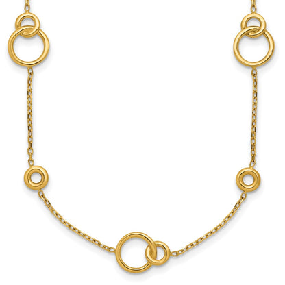 Polished Circle Station w/2in Ext. Necklace - 9mm