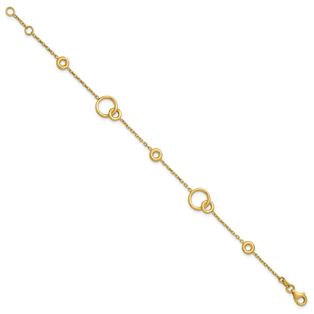 Polished Circle Station w/.5in Ext. Bracelet - 3.23g