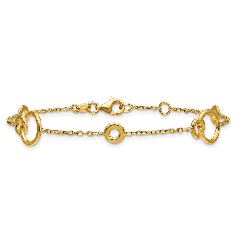 Polished Circle Station w/.5in Ext. Bracelet - 3.23g