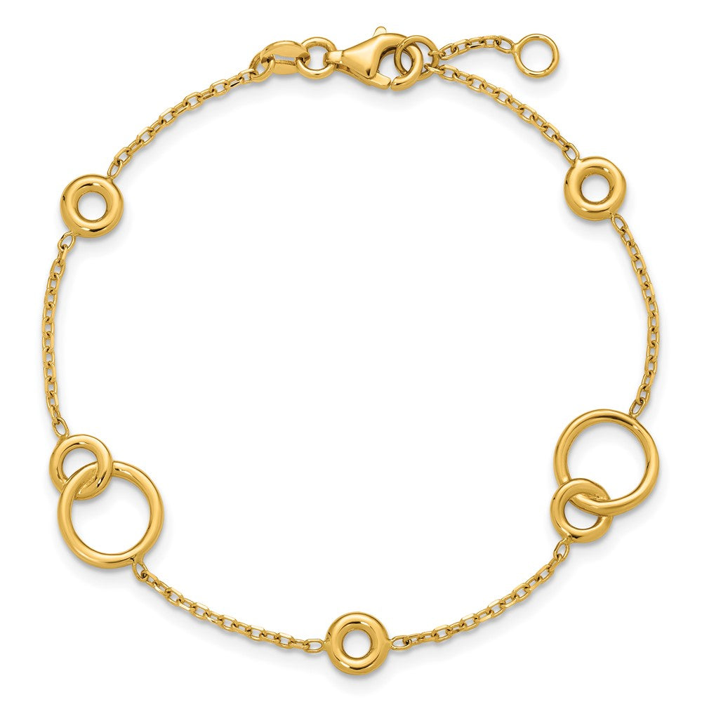 Polished Circle Station w/.5in Ext. Bracelet - 3.23g