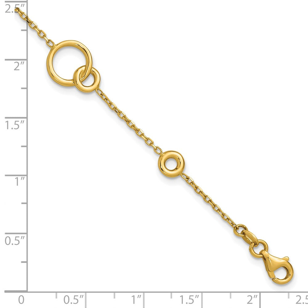 Polished Circle Station w/.5in Ext. Bracelet - 3.23g