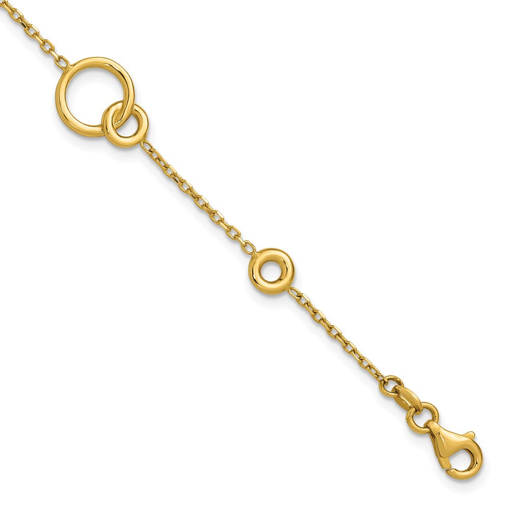 Polished Circle Station w/.5in Ext. Bracelet - 3.23g