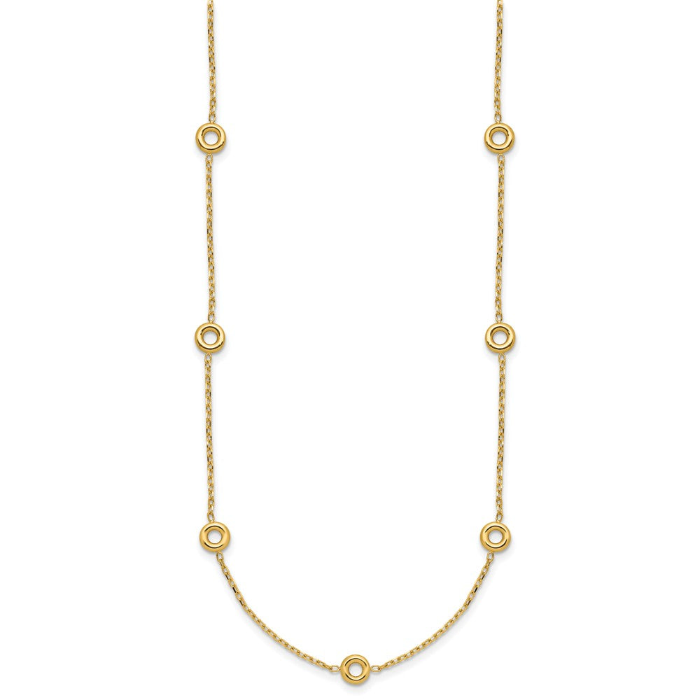 Polished Circle Station w/2in Ext. Necklace - 5.5mm