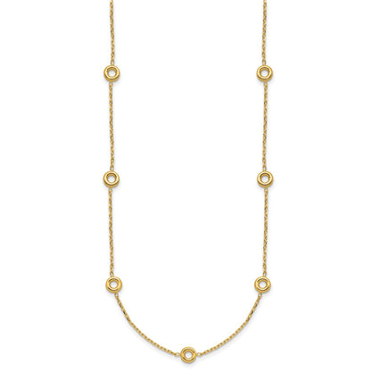 Polished Circle Station w/2in Ext. Necklace - 5.5mm