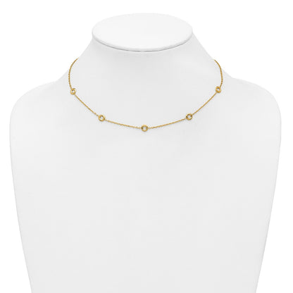 Polished Circle Station w/2in Ext. Necklace - 5.5mm
