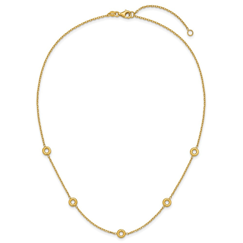 Polished Circle Station w/2in Ext. Necklace - 5.5mm