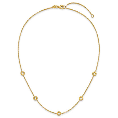 Polished Circle Station w/2in Ext. Necklace - 5.5mm
