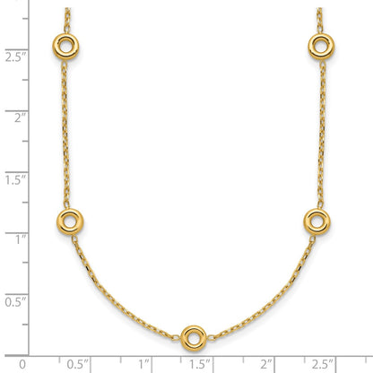 Polished Circle Station w/2in Ext. Necklace - 5.5mm