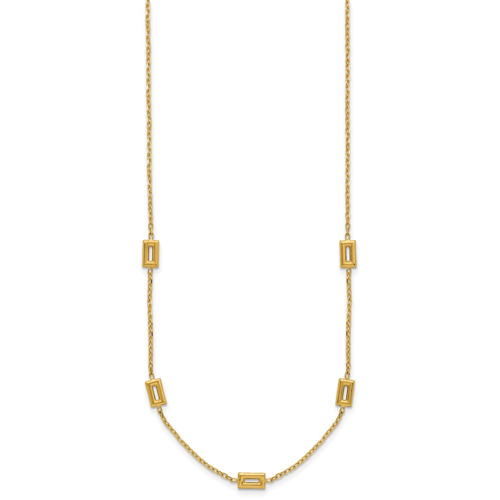 Polished Rectangle Station w/2in Ext. Necklace