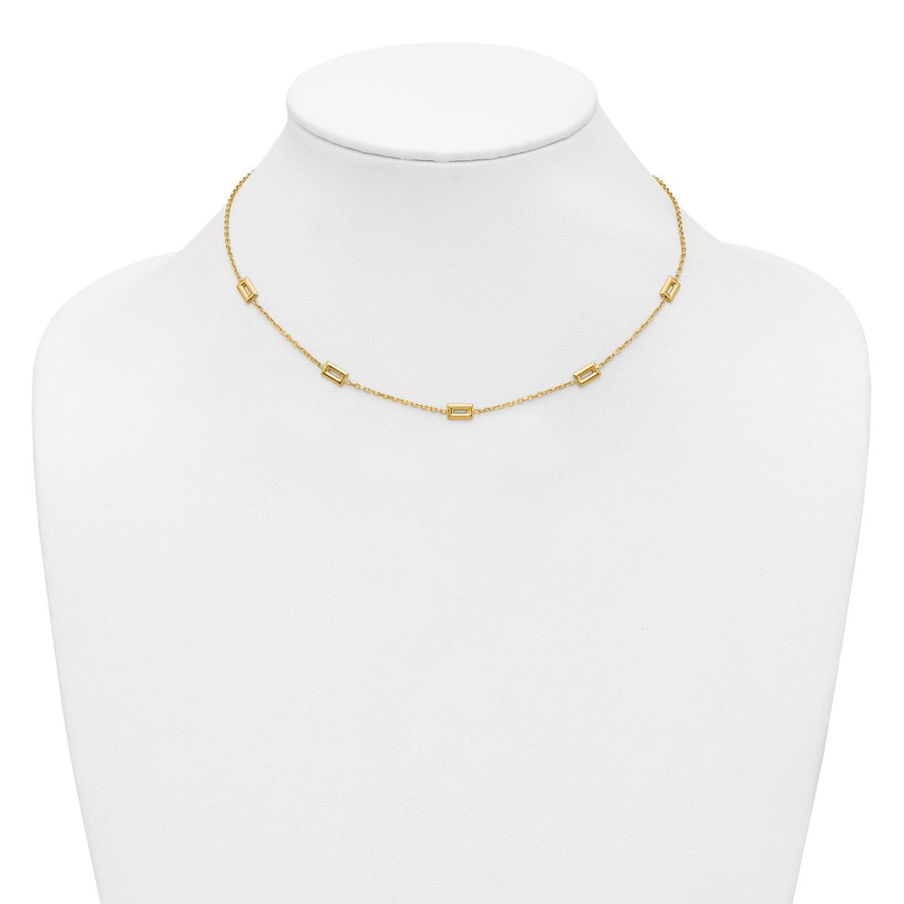 Polished Rectangle Station w/2in Ext. Necklace