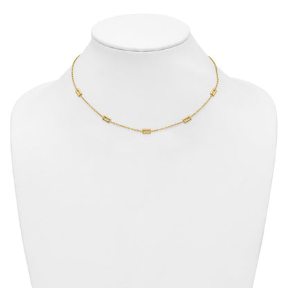 Polished Rectangle Station w/2in Ext. Necklace