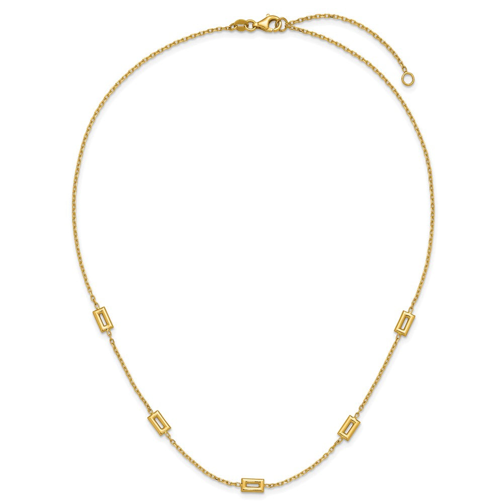 Polished Rectangle Station w/2in Ext. Necklace