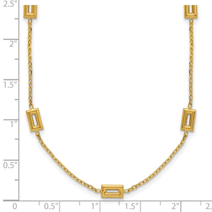 Polished Rectangle Station w/2in Ext. Necklace