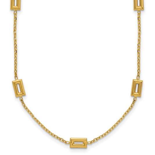 Polished Rectangle Station w/2in Ext. Necklace