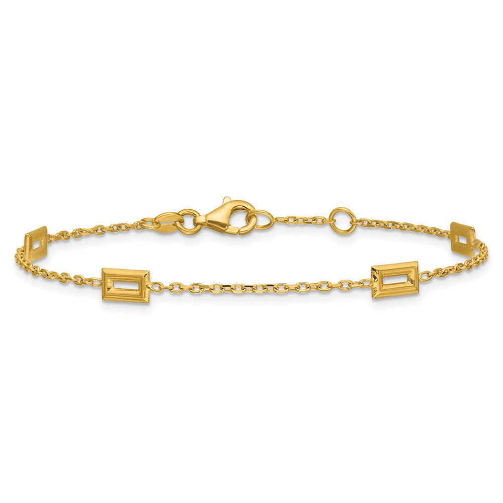 Polished Rectangle Station w/.5in Ext. Bracelet