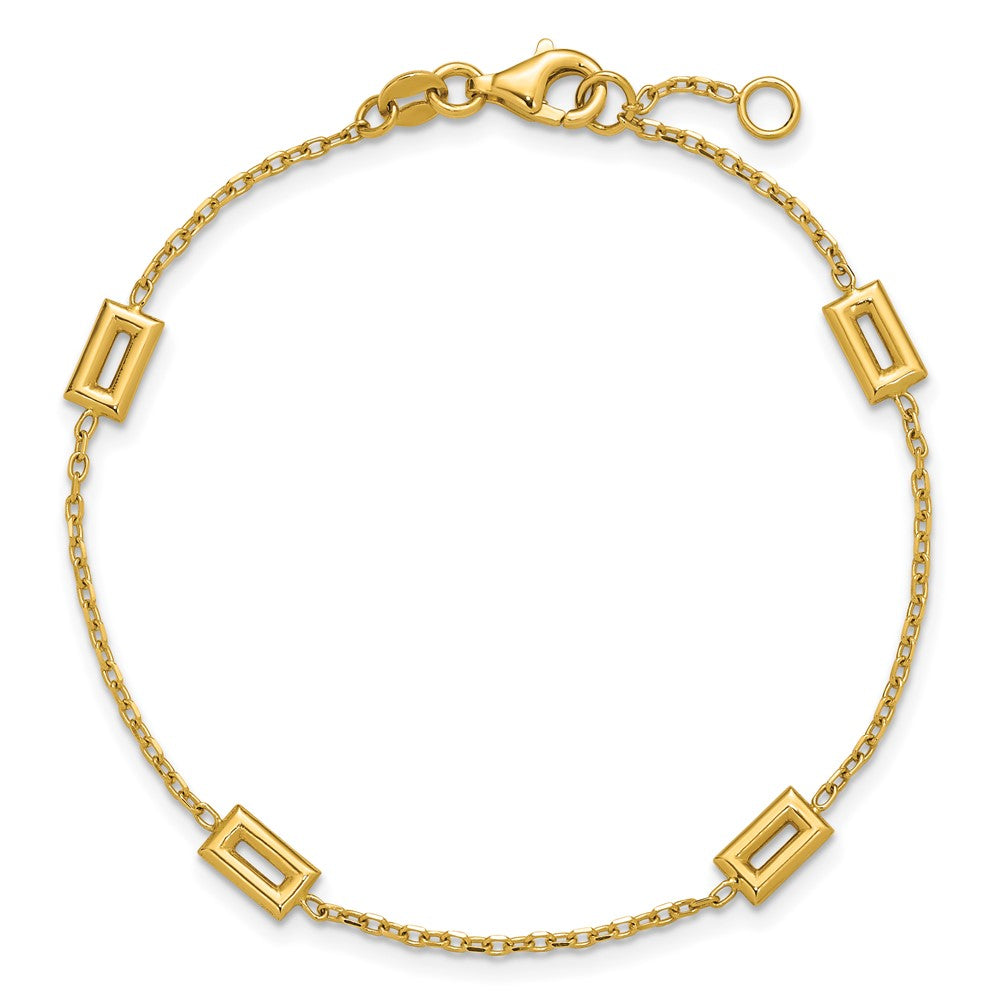 Polished Rectangle Station w/.5in Ext. Bracelet