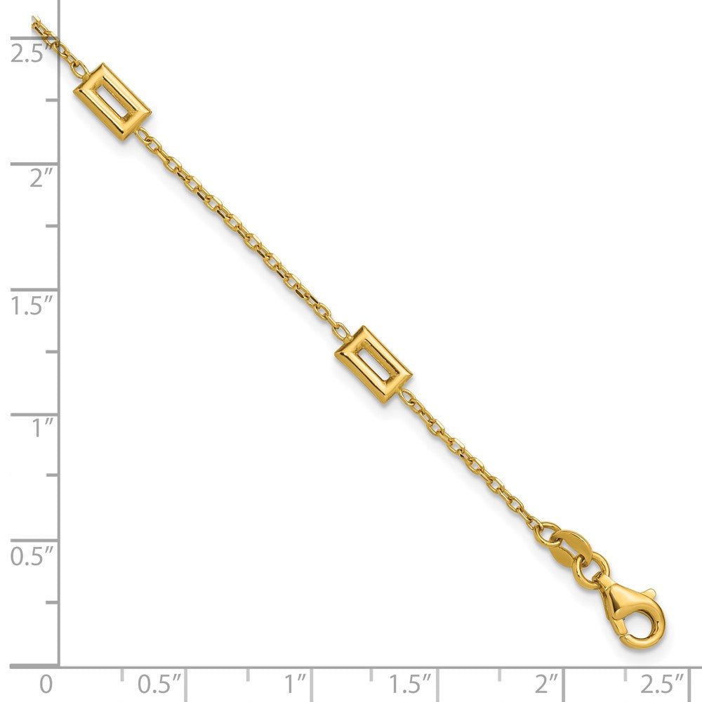 Polished Rectangle Station w/.5in Ext. Bracelet