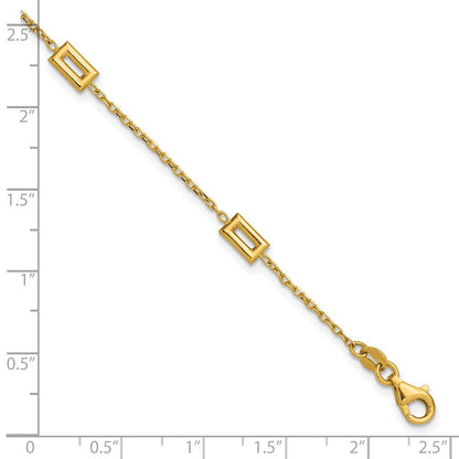 Polished Rectangle Station w/.5in Ext. Bracelet